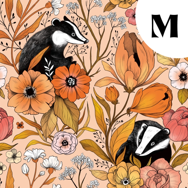 Tissu illustré "Blaireaux" – popeline, velours & French terry – motif poétique