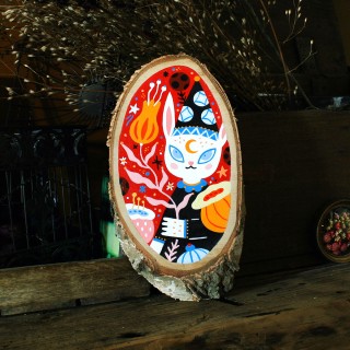 Peinture sur rondin