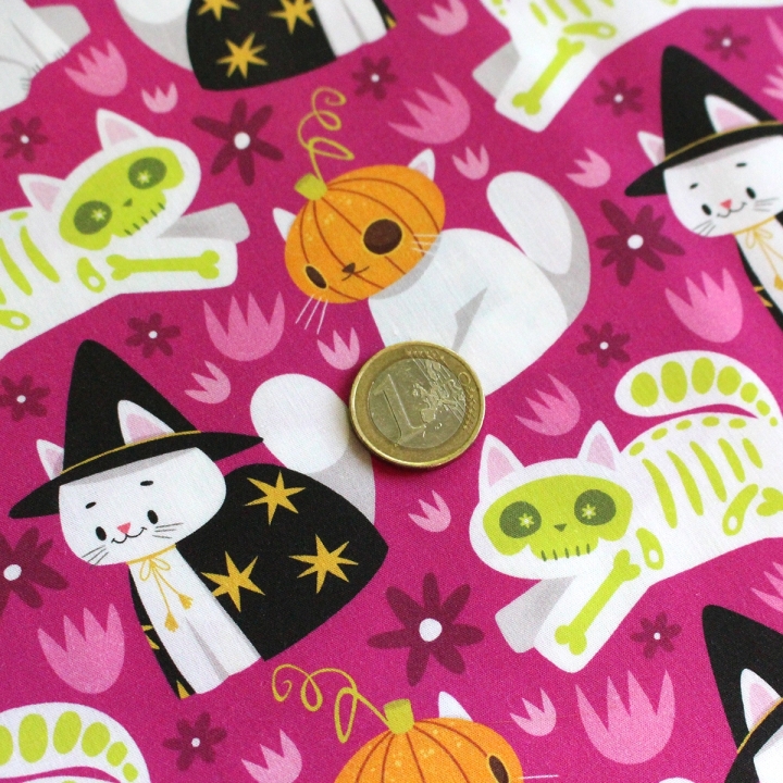 Tissu illustré "Challoween" – popeline, velours & French terry – motif halloween