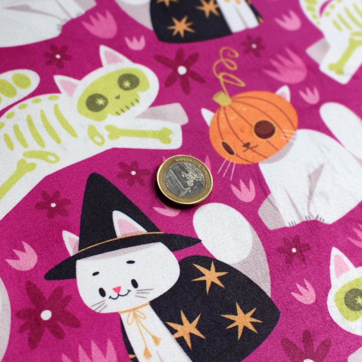 Tissu illustré "Challoween" – popeline, velours & French terry – motif halloween