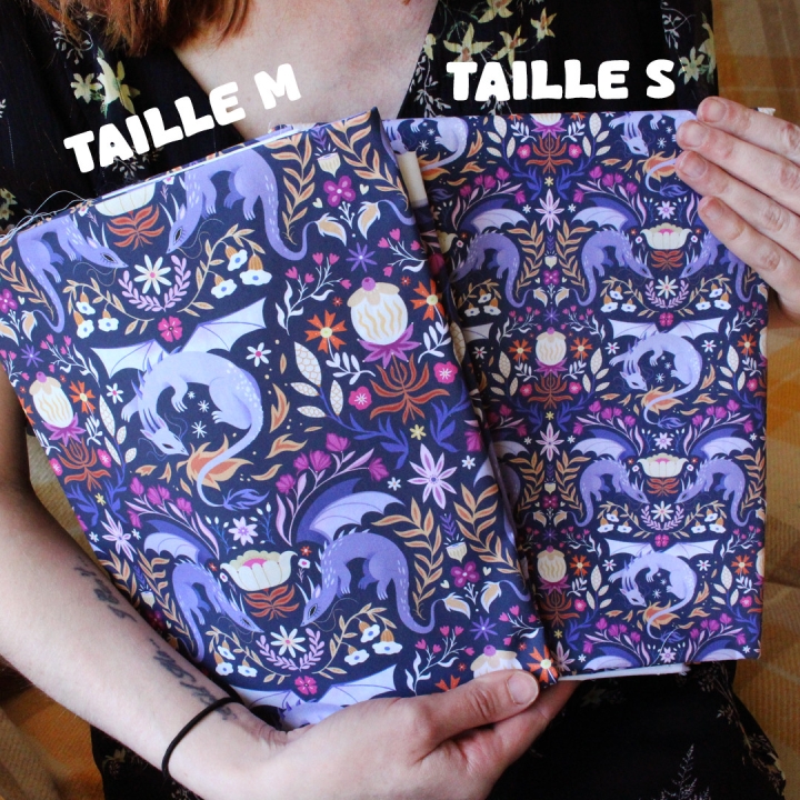 Tissu illustré "Dragons colorés" – popeline, velours & French terry – motif fantasy