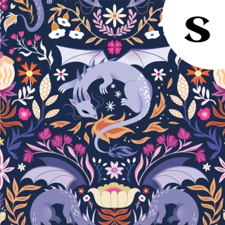 Tissu illustré "Dragons colorés" – popeline, velours & French terry – motif fantasy