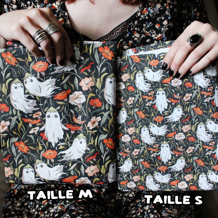 Tissu illustré "Fantômes"– popeline, velours & French terry – motif spooky, halloween