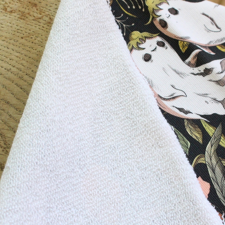 Tissu illustré "Fantômes"– popeline, velours & French terry – motif spooky, halloween