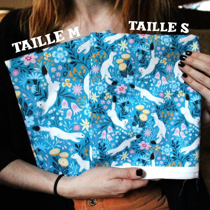 Tissu illustré "Hermines" – popeline, velours & French terry – motif hivernal