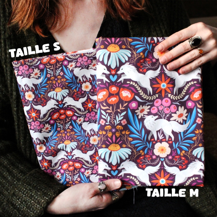 Tissu illustré "Loups colorés" – popeline, velours & French terry – motif coloré