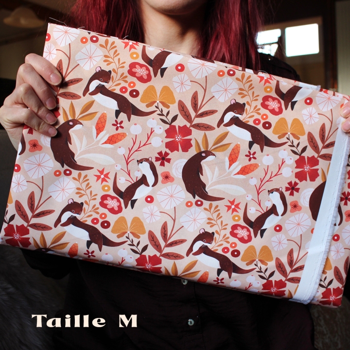 Tissu illustré "Loutres" – popeline, velours & French terry