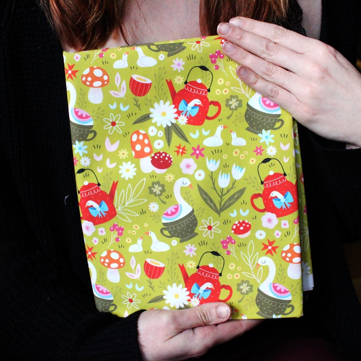 Tissu illustré "Oies" – popeline, velours & French terry – motif printanier