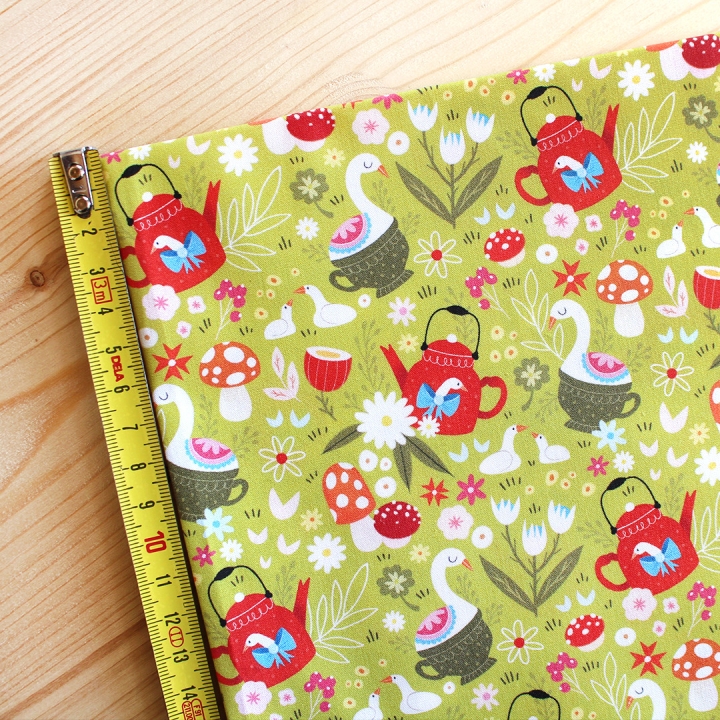 Tissu illustré "Oies" – popeline, velours & French terry – motif printanier