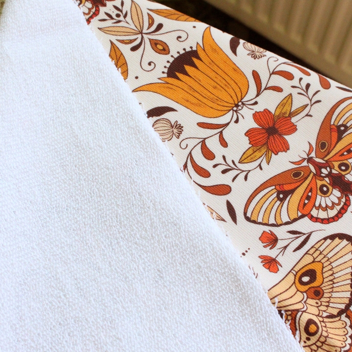 Coupon de tissu illustré "Papillons Luna" 48x48 cm – Popeline & French Terry