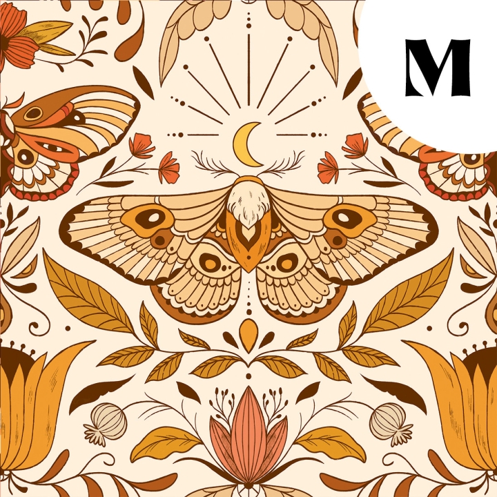 Tissu illustré "Papillon Luna" – popeline, velours & French terry – motif nature