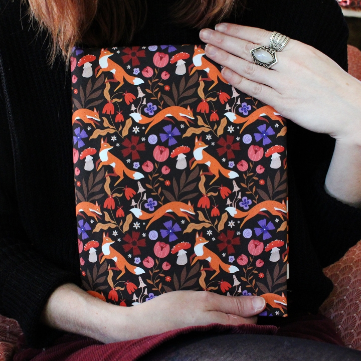 Tissu illustré "Renards" – popeline, velours & French terry – motif automnal