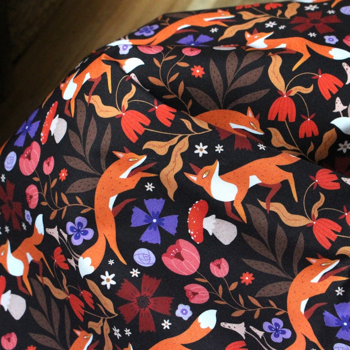 Tissu illustré "Renards" – popeline, velours & French terry – motif automnal