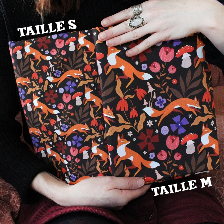 Tissu illustré "Renards" – popeline, velours & French terry – motif automnal