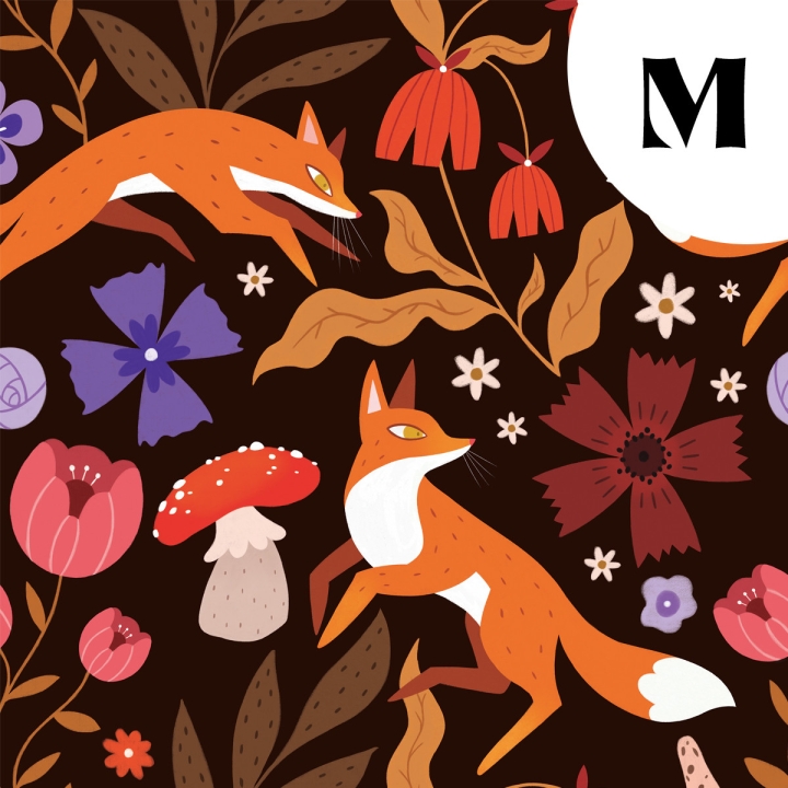 Tissu illustré "Renards" – popeline, velours & French terry – motif automnal