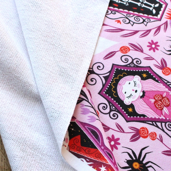 Coupon de tissu illustré "Vampire Night" 48x48 cm – Popeline & French Terry – motif spooky, halloween