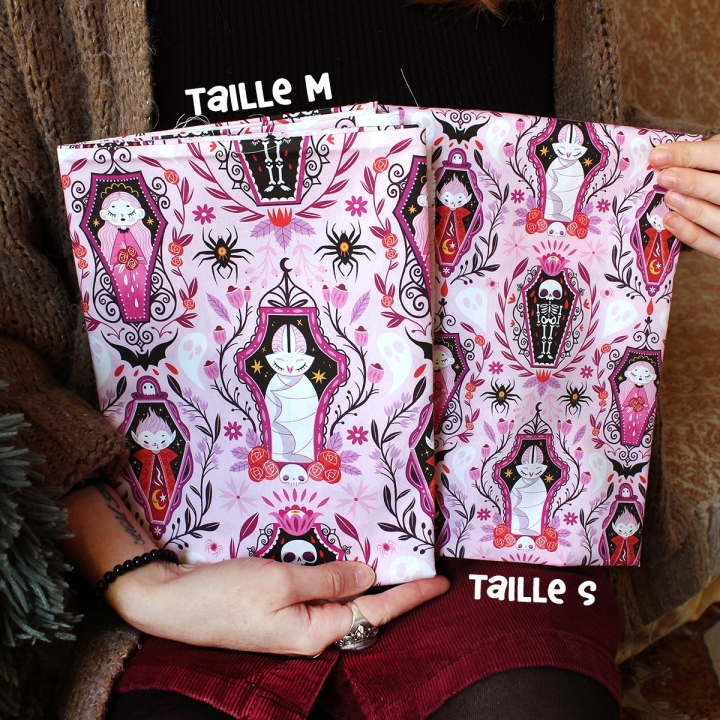 Tissu illustré "Vampire Night" – popeline, velours & French terry – motif spooky, halloween