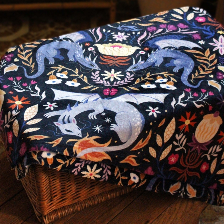 Plaid illustré dragons colorés – Motif fantastique