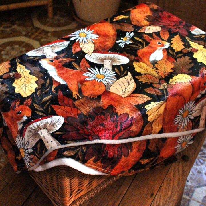 Plaid illustré écureuils d’automne – Motif automnal