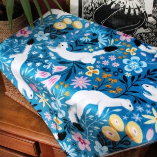 Plaid illustré hermines – Motif poétique