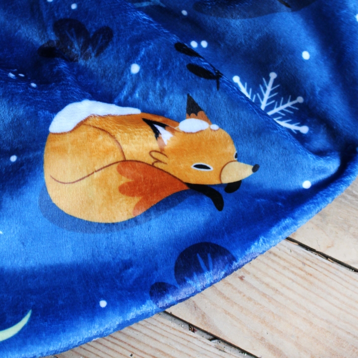 Plaid illustré renards sous la neige – Motif hivernal