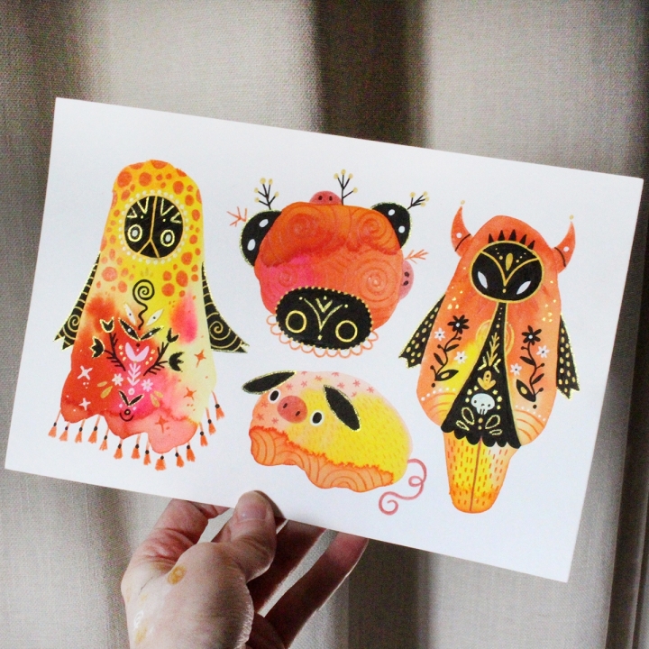 Planche de monstres 001 - Œuvre original