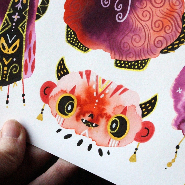 Planche de monstres 002 - Œuvre original