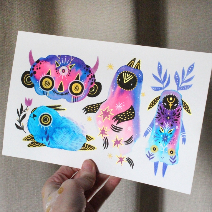 Planche de monstres 003 - Œuvre original