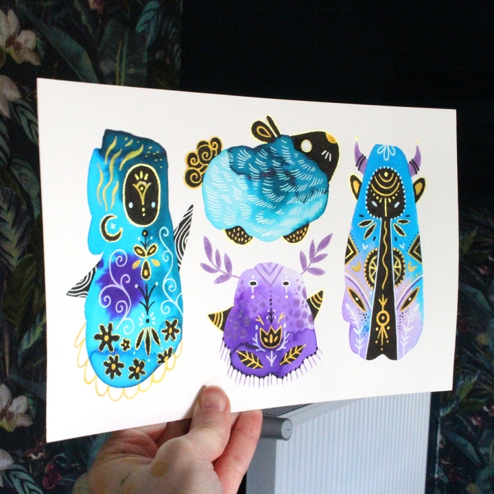 Planche de monstres 004 - Œuvre original