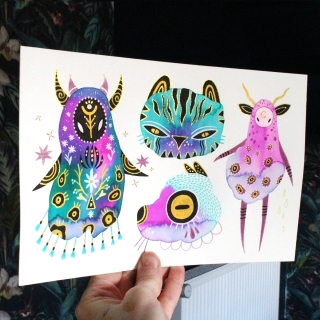 Planche de monstres 005 - Œuvre original