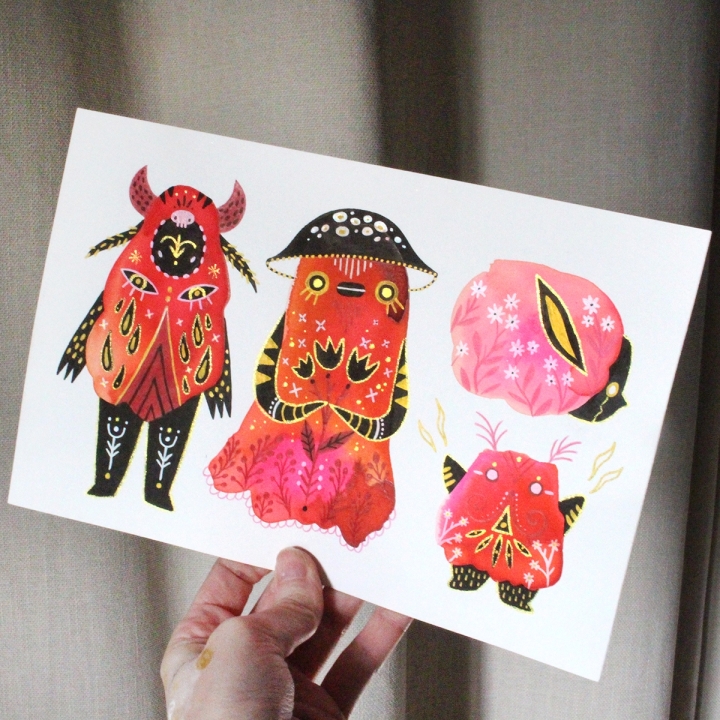 Planche de monstres 008 - Œuvre original