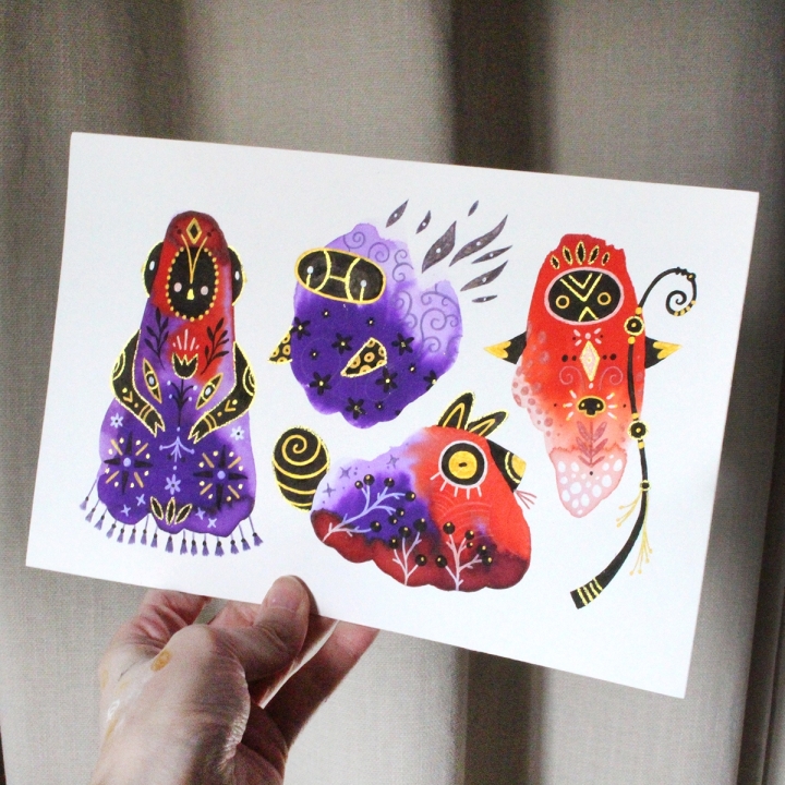 Planche de monstres 014 - Œuvre original