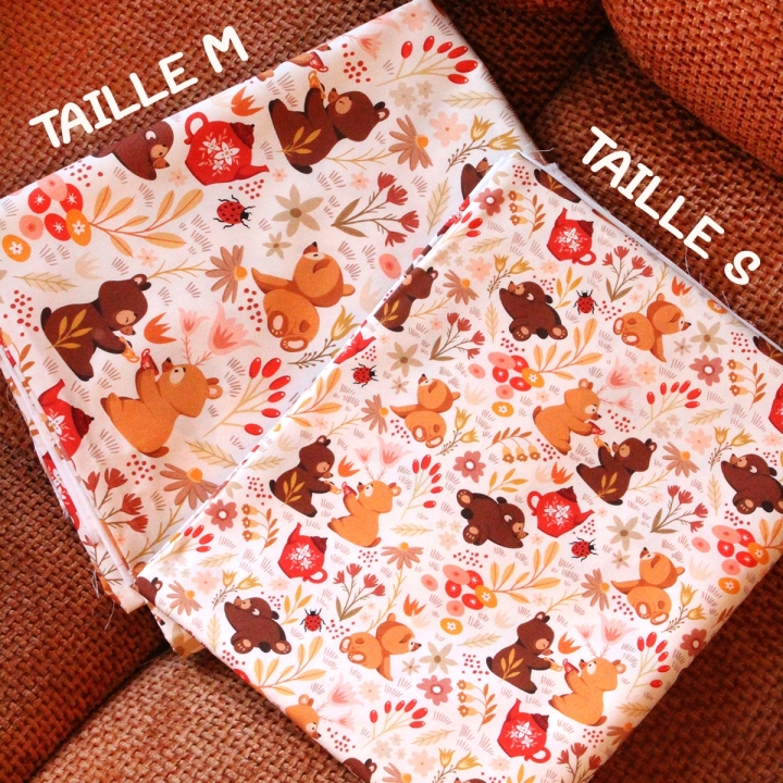 Tissu illustré "Oursons" – popeline, velours & French terry – motif enfantin