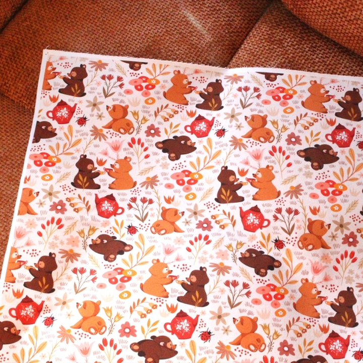 Tissu illustré "Oursons" – popeline, velours & French terry – motif enfantin