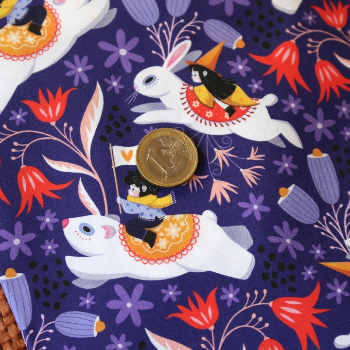 Tissu illustré "Les aventuriers" – popeline, velours & French terry – motif enfantin