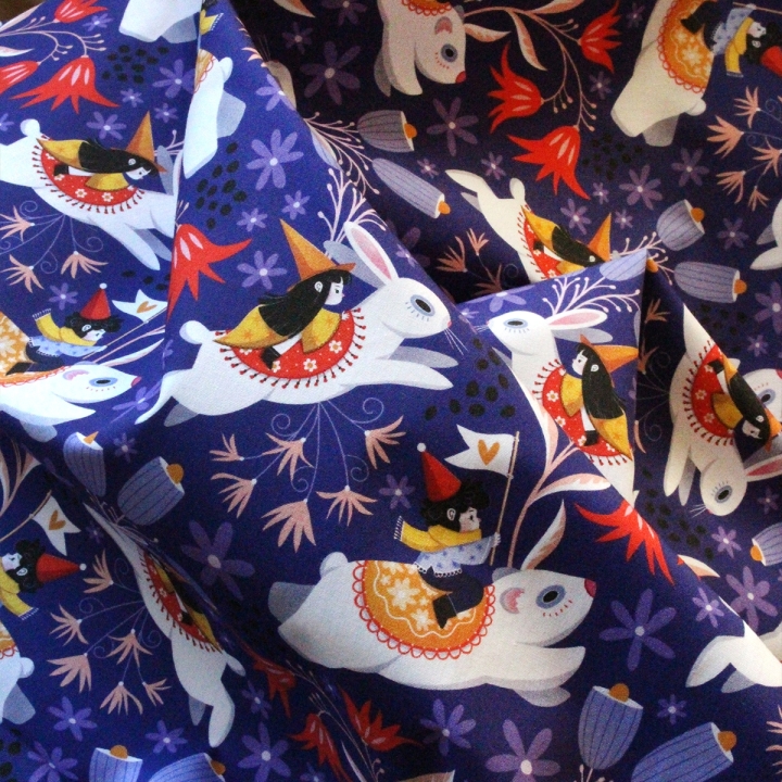 Tissu illustré "Les aventuriers" – popeline, velours & French terry – motif enfantin