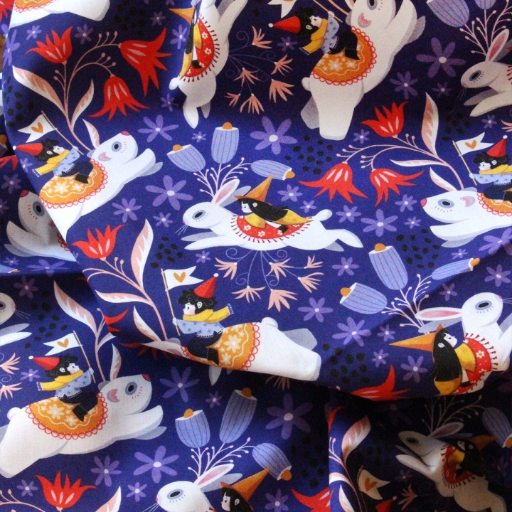 Tissu illustré "Les aventuriers" – popeline, velours & French terry – motif enfantin