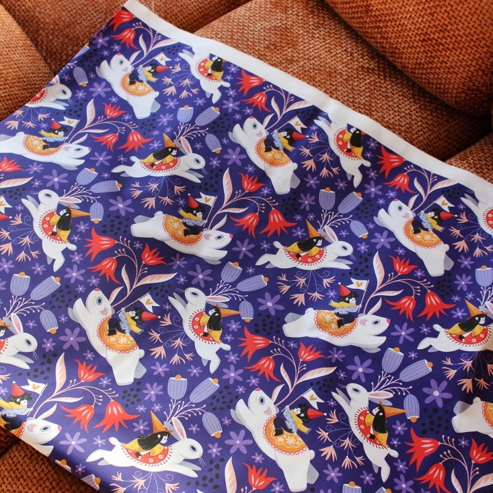 Tissu illustré "Les aventuriers" – popeline, velours & French terry – motif enfantin