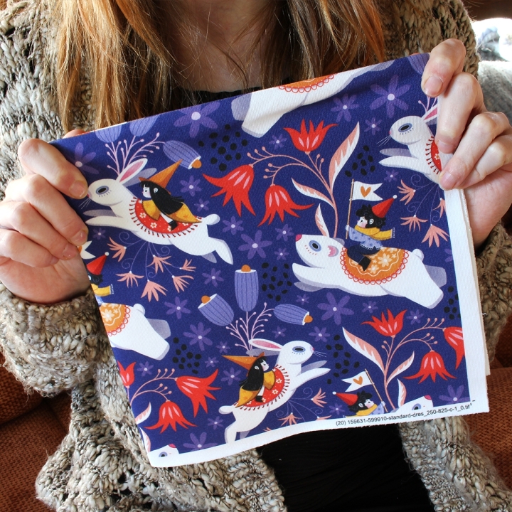 Tissu illustré "Les aventuriers" – popeline, velours & French terry – motif enfantin