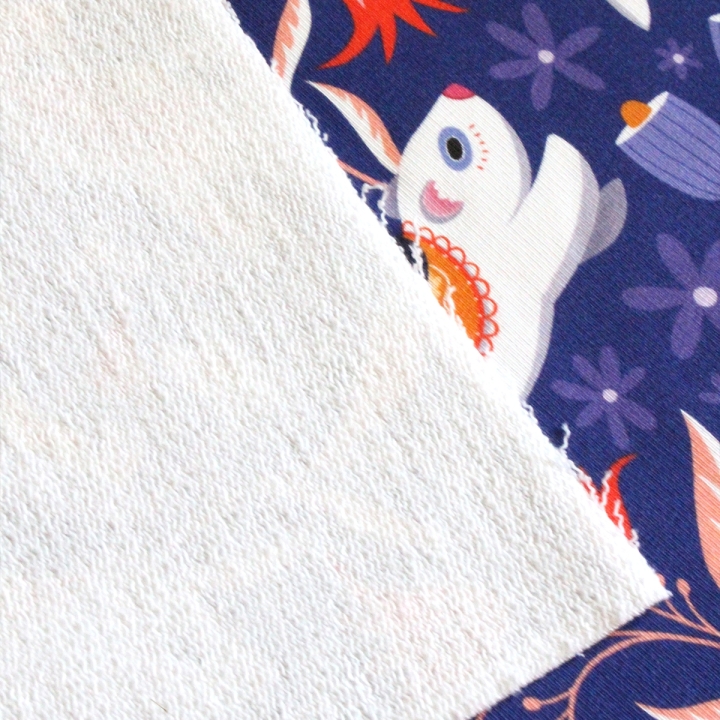 Tissu illustré "Les aventuriers" – popeline, velours & French terry – motif enfantin