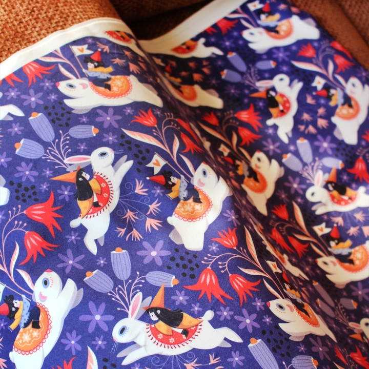 Tissu illustré "Les aventuriers" – popeline, velours & French terry – motif enfantin