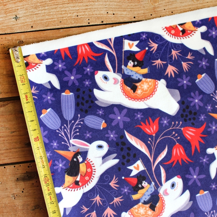 Tissu illustré "Les aventuriers" – popeline, velours & French terry – motif enfantin