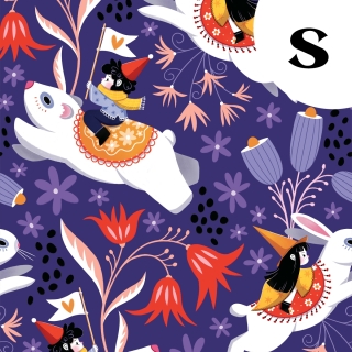 Coupon de tissu illustré "Les aventuriers" 48x48 cm – Popeline & French Terry – motif enfantin