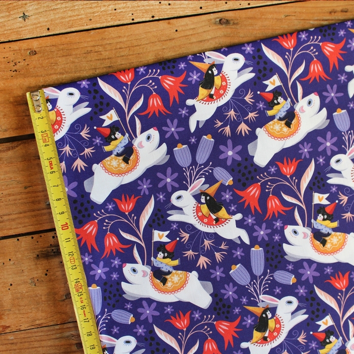 Coupon de tissu illustré "Les aventuriers" 48x48 cm – Popeline & French Terry – motif enfantin