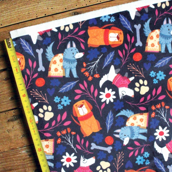 Tissu illustré "Dog lover" – popeline, velours & French terry – motif enfantin