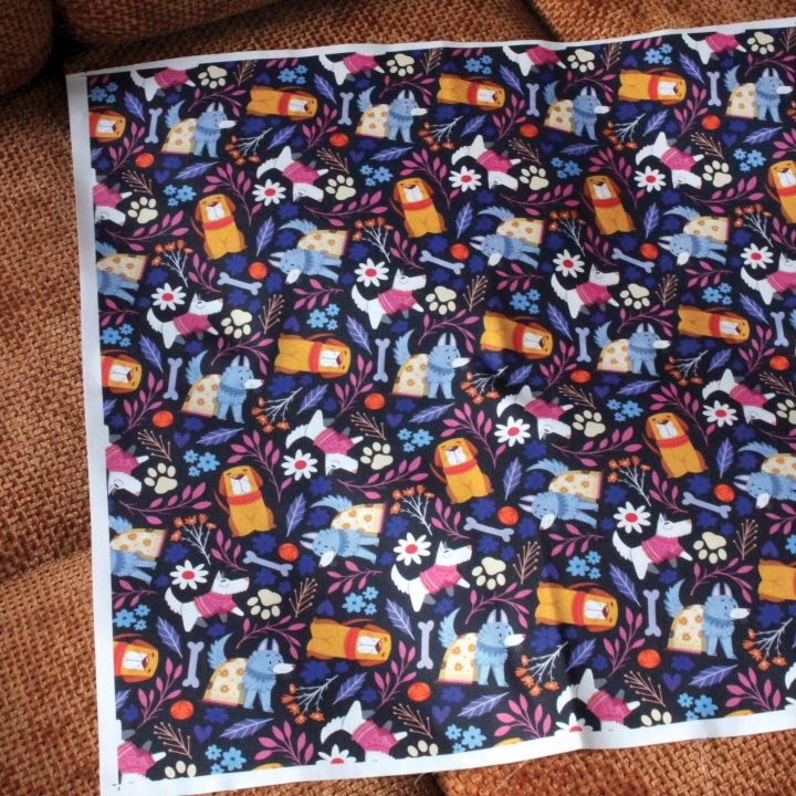 Coupon de tissu illustré "Dog lover" 48x48 cm – Popeline & French Terry – motif enfantin