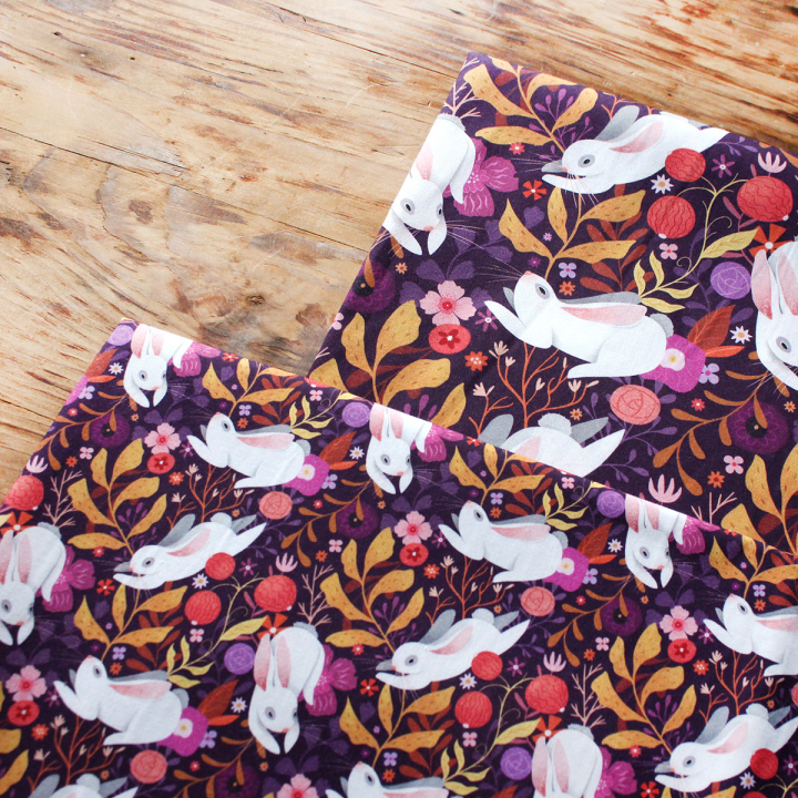 [PRECOMMANDE] Tissu popeline 100% coton / LAPINS BLANCS - Motif taille S