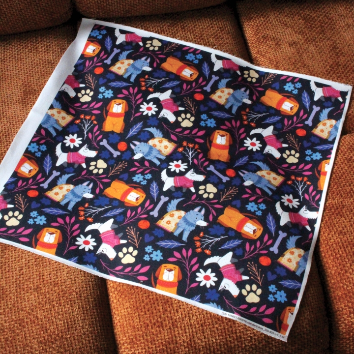 Coupon de tissu illustré "Dog lover" 48x48 cm – Popeline & French Terry – motif enfantin