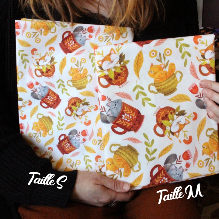 Tissu illustré "Les chats du salon de thé"