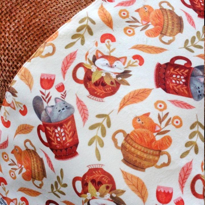 Tissu illustré "Les chats du salon de thé"